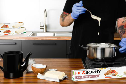 Traditional Greek Coconut Bougatsa pie with Filosophy Filo pastry 2