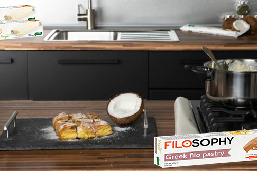 Traditional Greek Coconut Bougatsa pie with Filosophy Filo pastry 8